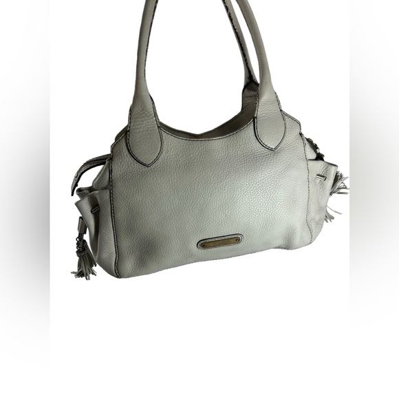 Vintage COLE HAAN white pebbled leather shoulder bag purse multi pockets - Picture 5 of 14